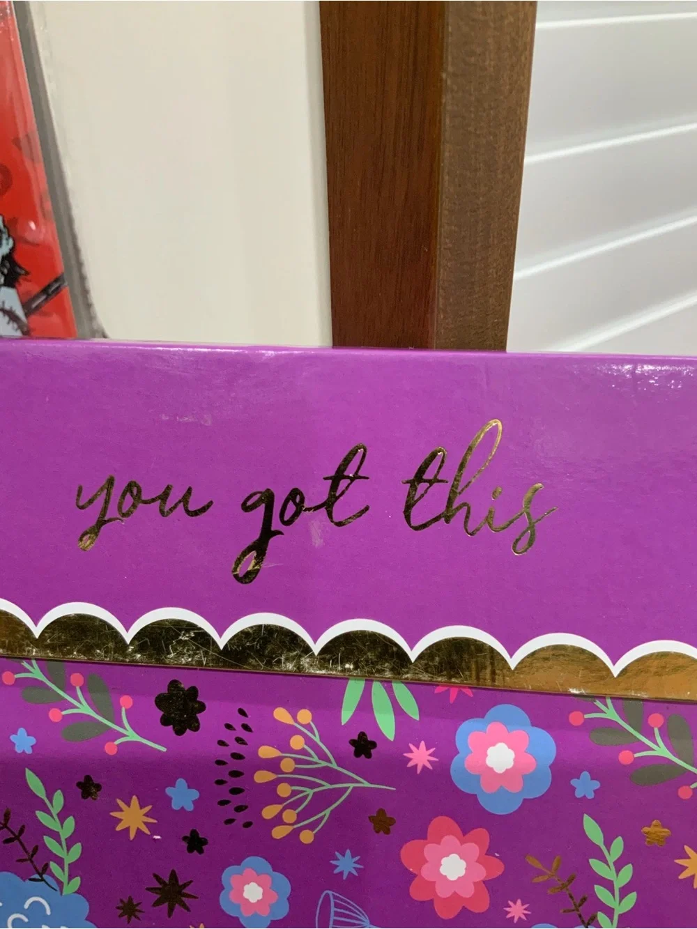Floral Purple Hardcover Notebook with Gold Accents